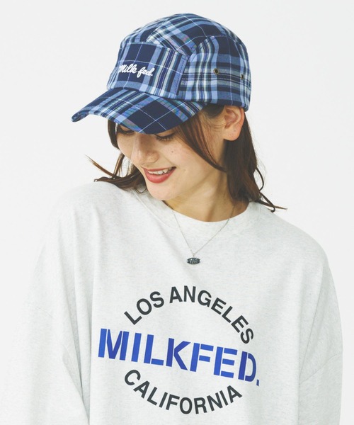 MILKFED.(ミルクフェド)の「ICING LOGO PLAID JET CAP(キャップ・レディース・ライトブルー/レッド/ネイビー・ONE SIZE)」の1枚目の写真