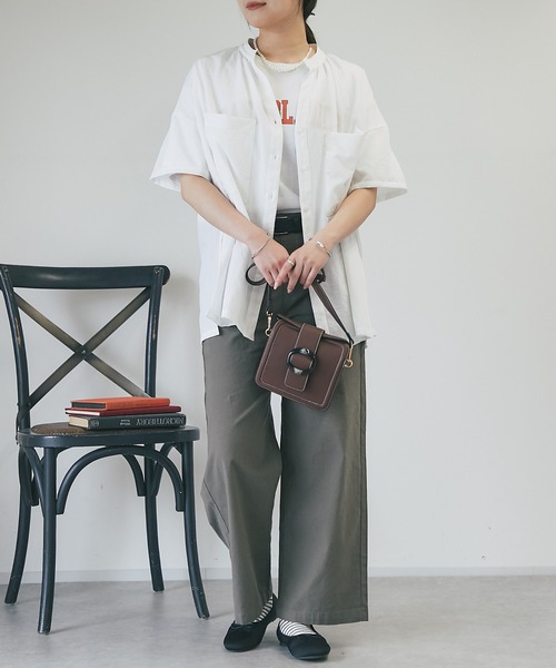 un dix cors（アンディコール）の「スパンローン気流染めシャツ（シャツ/ブラウス・レディース・オフホワイト/チャコールグレー/ブルー・FREE）」の17枚目の写真