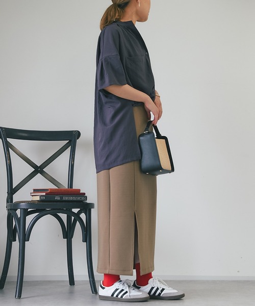 un dix cors（アンディコール）の「スパンローン気流染めシャツ（シャツ/ブラウス・レディース・オフホワイト/チャコールグレー/ブルー・FREE）」の5枚目の写真