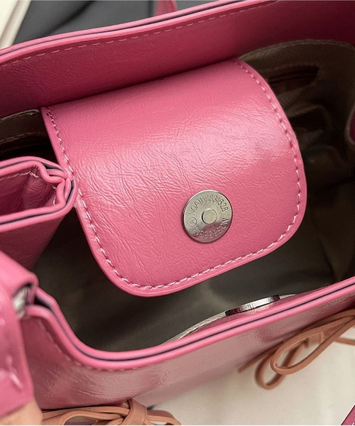 LA VORAGINE(ラ ヴォラジネ)の「リボン付き2wayショルダーバッグ/ハンドバッグ(ショルダーバッグ・レディース・ピンク/ブラック/アイボリー/シルバー・FREE)」の17枚目の写真