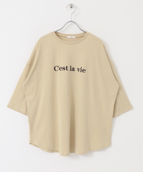 ITEMS URBANRESEARCH（アイテムズ アーバンリサーチ）の「ロゴハンソデビッグTシャツ（Tシャツ/カットソー・レディース・ダークブラウン/オフホワイト/ライトベージュ・FREE）」の13枚目の写真