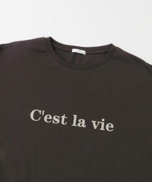 ITEMS URBANRESEARCH（アイテムズ アーバンリサーチ）の「ロゴハンソデビッグTシャツ（Tシャツ/カットソー・レディース・ダークブラウン/オフホワイト/ライトベージュ・FREE）」の15枚目の写真