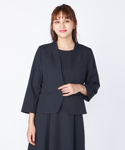 LAISSE PASSE（レッセパッセ）の「Vカラーサマージャケット（その他アウター・レディース・ベージュ/ネイビー・SMALL/MEDIUM）」の13枚目の写真