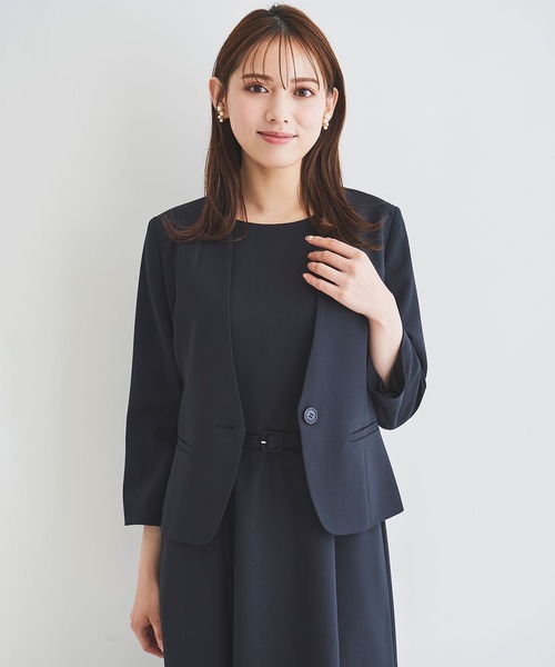 LAISSE PASSE（レッセパッセ）の「Vカラーサマージャケット（その他アウター・レディース・ベージュ/ネイビー・SMALL/MEDIUM）」の18枚目の写真