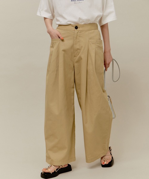 ROPE' PICNIC（ロペピクニック）の「デザインポケットワイドパンツ（その他パンツ・レディース・ブラック/オフホワイト/キャメル・38/36）」の3枚目の写真