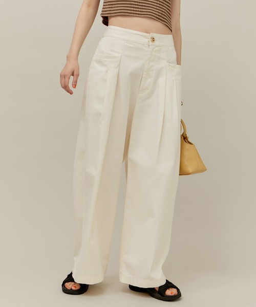 ROPE' PICNIC（ロペピクニック）の「デザインポケットワイドパンツ（その他パンツ・レディース・ブラック/オフホワイト/キャメル・38/36）」の2枚目の写真
