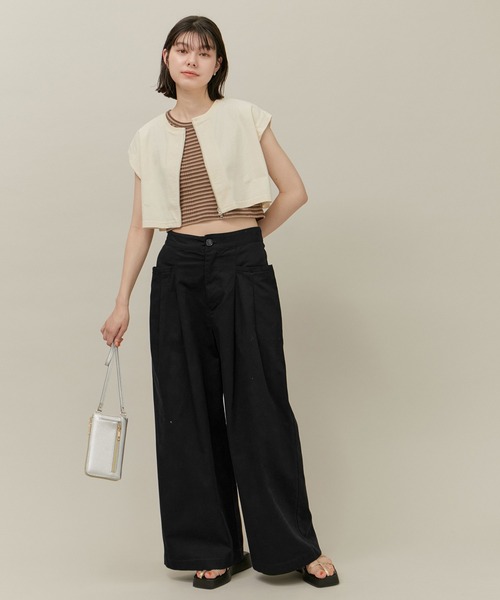 ROPE' PICNIC（ロペピクニック）の「デザインポケットワイドパンツ（その他パンツ・レディース・ブラック/オフホワイト/キャメル・38/36）」の18枚目の写真