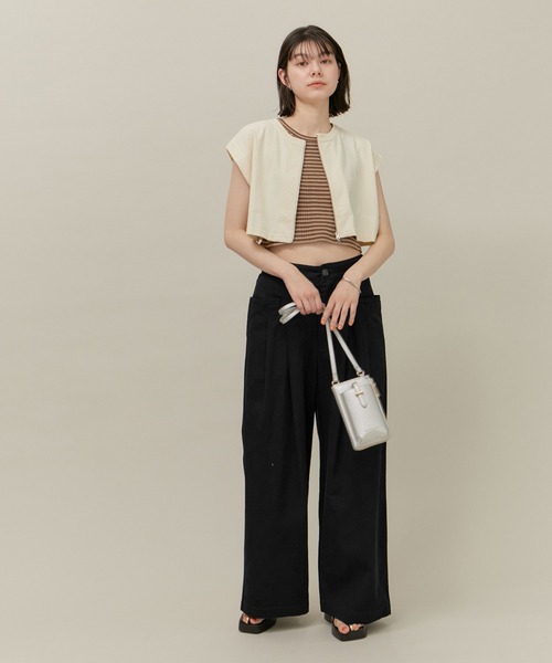 ROPE' PICNIC（ロペピクニック）の「デザインポケットワイドパンツ（その他パンツ・レディース・ブラック/オフホワイト/キャメル・38/36）」の19枚目の写真