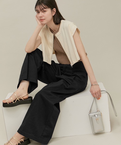 ROPE' PICNIC（ロペピクニック）の「デザインポケットワイドパンツ（その他パンツ・レディース・ブラック/オフホワイト/キャメル・38/36）」の21枚目の写真