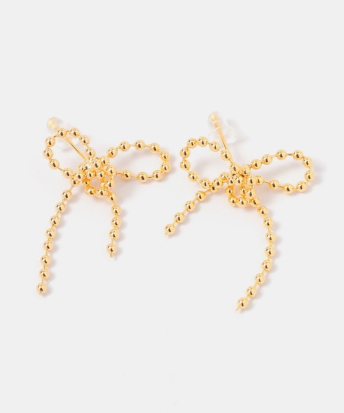 FOREVER 21(フォーエバー トゥエンティーワン)の「ボールリボンピアス(ピアス(両耳用)・レディース・シルバー/ゴールド・FREE)」の2枚目の写真