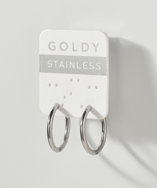 GOLDY（ゴールディ）の「【金属アレルギー軽減】ナロー ライン ワンタッチ ステンレス ピアス（ピアス（両耳用）・レディース・ゴールド/シルバー・FREE）」の5枚目の写真
