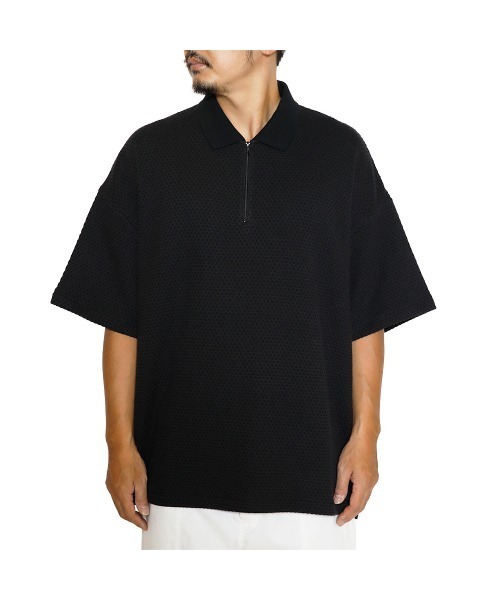 DOUBLE FACE DROP SHOULDER ZIP POLO（ポロシャツ）｜CALEE（キャリー