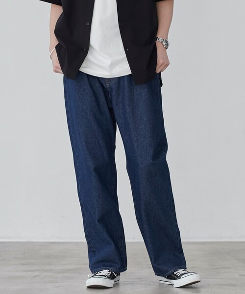 coen（コーエン）の「デニムストレートパンツ（デニムパンツ・メンズ・ネイビー/コバルトブルー・L/M/S/XL）」の2枚目の写真