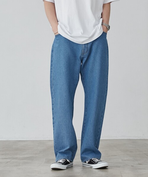 coen（コーエン）の「デニムストレートパンツ（デニムパンツ・メンズ・ネイビー/コバルトブルー・L/M/S/XL）」の3枚目の写真