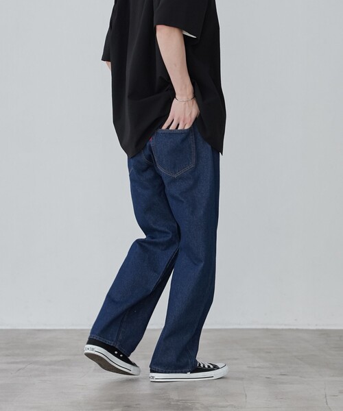 coen（コーエン）の「デニムストレートパンツ（デニムパンツ・メンズ・ネイビー/コバルトブルー・L/M/S/XL）」の12枚目の写真