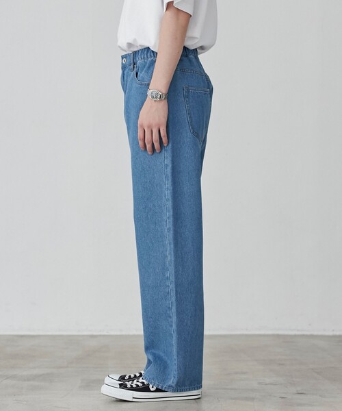 coen（コーエン）の「デニムストレートパンツ（デニムパンツ・メンズ・ネイビー/コバルトブルー・L/M/S/XL）」の18枚目の写真