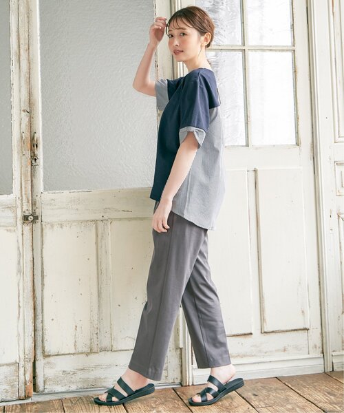 ikka(イッカ)の「【親子コーデ】袖リボン切り替えプルオーバー(Tシャツ/カットソー・レディース・ネイビー/オフホワイト/スカイブルー/グリーン・L/M/S)」の10枚目の写真