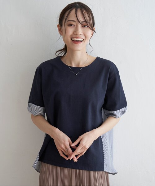 ikka(イッカ)の「【親子コーデ】袖リボン切り替えプルオーバー(Tシャツ/カットソー・レディース・ネイビー/オフホワイト/スカイブルー/グリーン・L/M/S)」の13枚目の写真