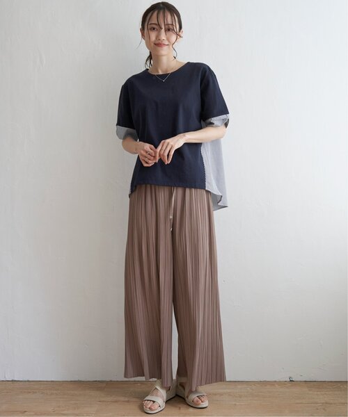 ikka(イッカ)の「【親子コーデ】袖リボン切り替えプルオーバー(Tシャツ/カットソー・レディース・ネイビー/オフホワイト/スカイブルー/グリーン・L/M/S)」の14枚目の写真