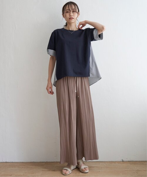 ikka(イッカ)の「【親子コーデ】袖リボン切り替えプルオーバー(Tシャツ/カットソー・レディース・ネイビー/オフホワイト/スカイブルー/グリーン・L/M/S)」の15枚目の写真
