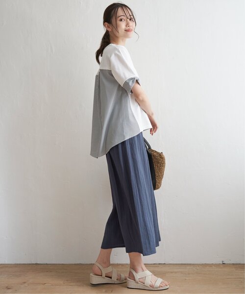 ikka(イッカ)の「【親子コーデ】袖リボン切り替えプルオーバー(Tシャツ/カットソー・レディース・ネイビー/オフホワイト/スカイブルー/グリーン・L/M/S)」の18枚目の写真