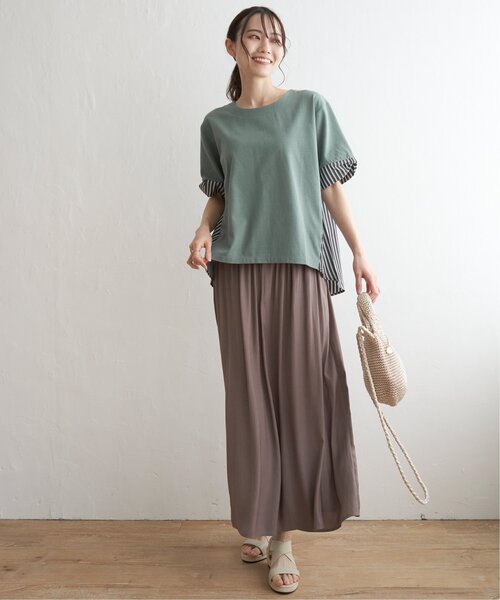 ikka(イッカ)の「【親子コーデ】袖リボン切り替えプルオーバー(Tシャツ/カットソー・レディース・ネイビー/オフホワイト/スカイブルー/グリーン・L/M/S)」の20枚目の写真