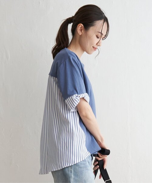 ikka(イッカ)の「【親子コーデ】袖リボン切り替えプルオーバー(Tシャツ/カットソー・レディース・ネイビー/オフホワイト/スカイブルー/グリーン・L/M/S)」の22枚目の写真