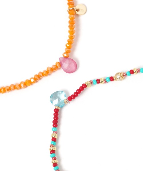 niko and...(ニコアンド)の「2本SETビーズブレスレット(ブレスレット・レディース・グリーン/オレンジ/ベージュ・0)」の4枚目の写真