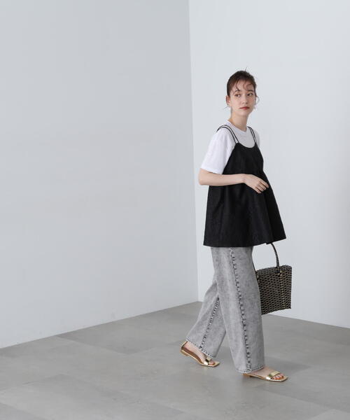 N.（N. Natural Beauty Basic）（エヌエヌナチュラルビューティーベーシック）の「◆ジャガードキャミビスチェ（キャミソール・レディース・ブラック/ライラック/オフホワイト・MEDIUM）」の8枚目の写真