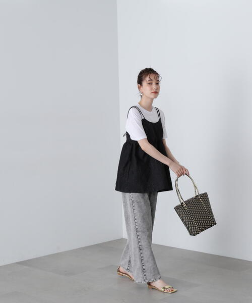 N.（N. Natural Beauty Basic）（エヌエヌナチュラルビューティーベーシック）の「◆ジャガードキャミビスチェ（キャミソール・レディース・ブラック/ライラック/オフホワイト・MEDIUM）」の10枚目の写真