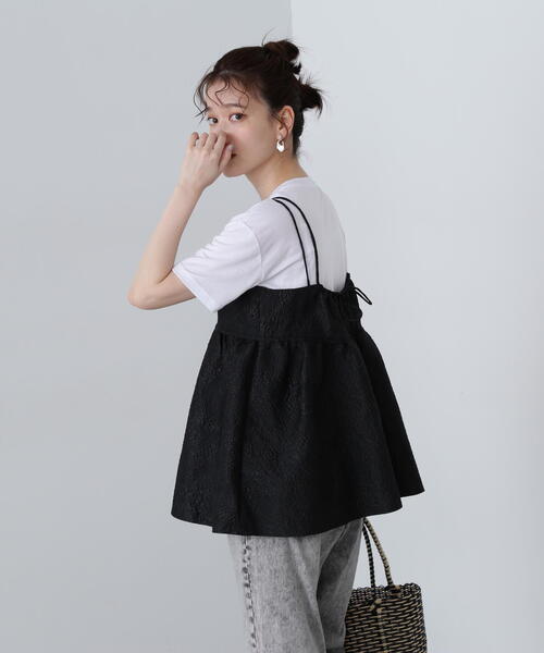 N.（N. Natural Beauty Basic）（エヌエヌナチュラルビューティーベーシック）の「◆ジャガードキャミビスチェ（キャミソール・レディース・ブラック/ライラック/オフホワイト・MEDIUM）」の11枚目の写真