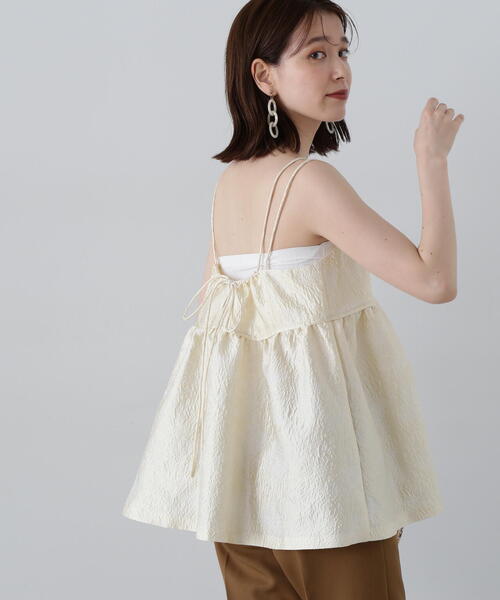 N.（N. Natural Beauty Basic）（エヌエヌナチュラルビューティーベーシック）の「◆ジャガードキャミビスチェ（キャミソール・レディース・ブラック/ライラック/オフホワイト・MEDIUM）」の13枚目の写真