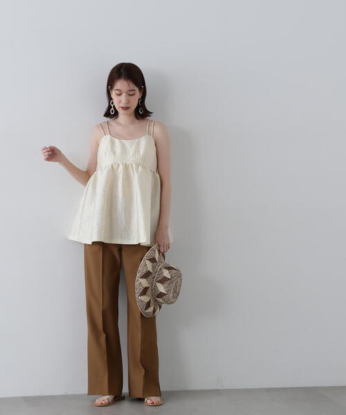 N.（N. Natural Beauty Basic）（エヌエヌナチュラルビューティーベーシック）の「◆ジャガードキャミビスチェ（キャミソール・レディース・ブラック/ライラック/オフホワイト・MEDIUM）」の18枚目の写真