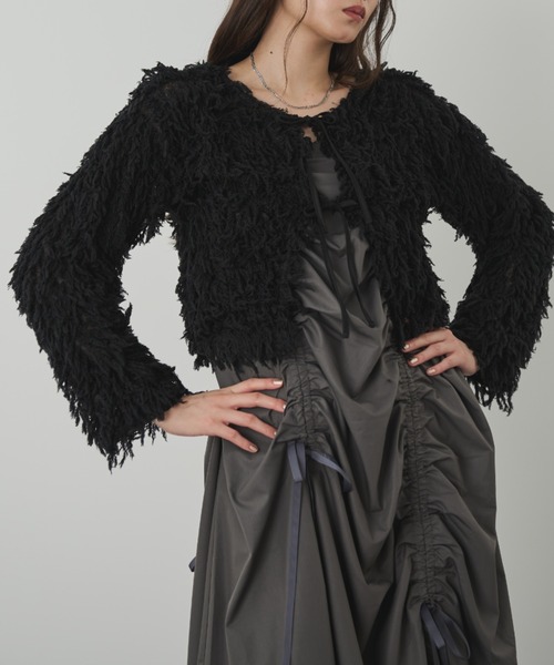 paravion（パラビオン）の「2WAYフリンジリボンカーディガン（カーディガン/ボレロ・レディース・アイボリー/ブラック・FREE）」の12枚目の写真