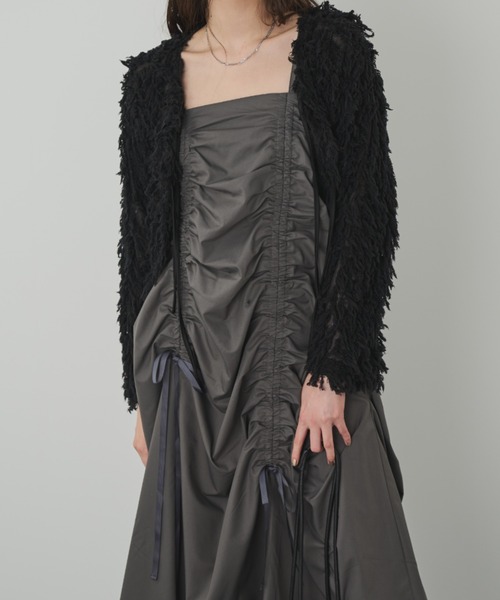 paravion（パラビオン）の「2WAYフリンジリボンカーディガン（カーディガン/ボレロ・レディース・アイボリー/ブラック・FREE）」の15枚目の写真