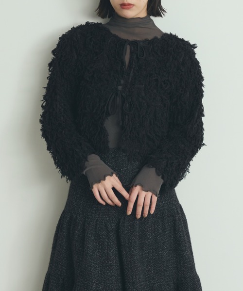 paravion（パラビオン）の「2WAYフリンジリボンカーディガン（カーディガン/ボレロ・レディース・アイボリー/ブラック・FREE）」の17枚目の写真