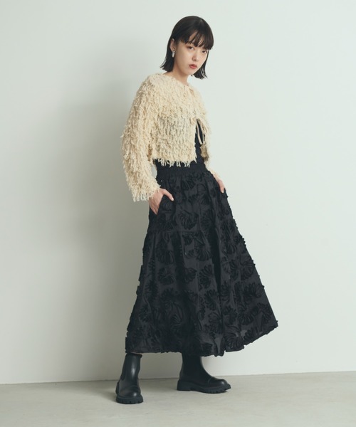 paravion（パラビオン）の「2WAYフリンジリボンカーディガン（カーディガン/ボレロ・レディース・アイボリー/ブラック・FREE）」の21枚目の写真