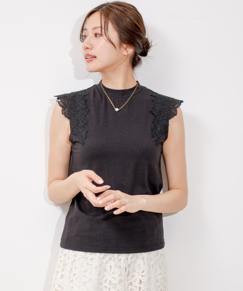 Jayro(ジャイロ)の「フラワー刺繍プルオーバー(Tシャツ/カットソー・レディース・ホワイト系その他/ブルー/ブラック/ベージュ・M)」の10枚目の写真