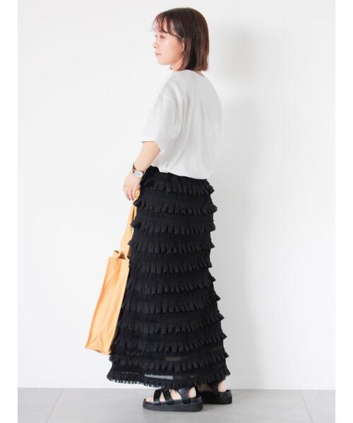 ehka sopo(エヘカソポ)の「柄アソート花ロゴプリントTシャツ(Tシャツ/カットソー・レディース・ネイビー/オフホワイト/ブラック/グリーン・F)」の10枚目の写真