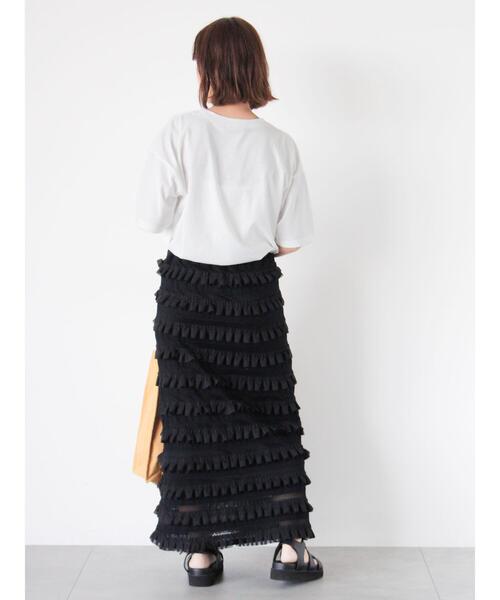 ehka sopo(エヘカソポ)の「柄アソート花ロゴプリントTシャツ(Tシャツ/カットソー・レディース・ネイビー/オフホワイト/ブラック/グリーン・F)」の11枚目の写真