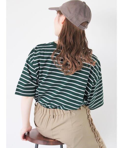 ehka sopo(エヘカソポ)の「柄アソート花ロゴプリントTシャツ(Tシャツ/カットソー・レディース・ネイビー/オフホワイト/ブラック/グリーン・F)」の14枚目の写真