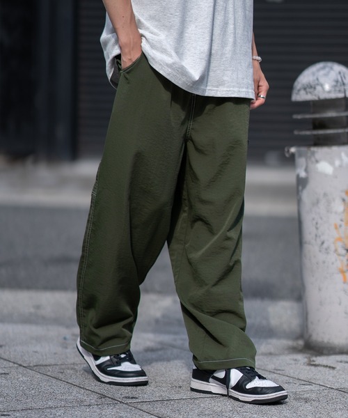 SIDEWAY STANCE（サイドウェイスタンス）の「【SIDEWAY STANCE】ポリワッシャー ワイド ペインターパンツ（その他パンツ・メンズ・ネイビー/カーキ/ブラック・SMALL/MEDIUM/LARGE/X-LARGE）」の2枚目の写真