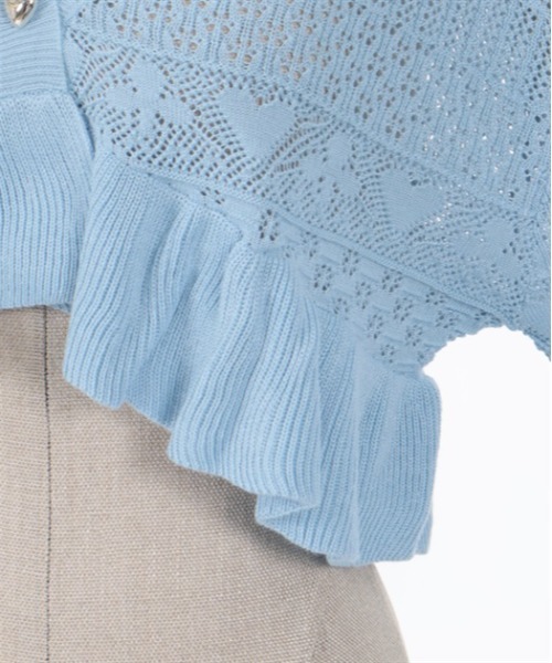 axes femme POETIQUE(アクシーズファムポエティック)の「トランプクロシェ風ニットカーディガン(カーディガン/ボレロ・レディース・ブラック/サックスブルー/キナリ・MEDIUM)」の17枚目の写真