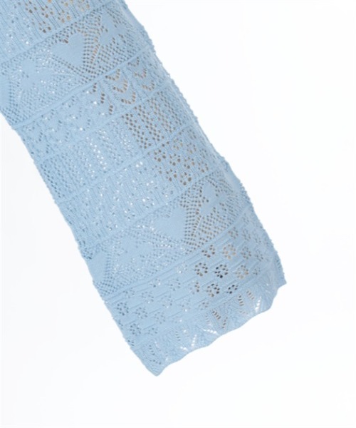 axes femme POETIQUE(アクシーズファムポエティック)の「トランプクロシェ風ニットカーディガン(カーディガン/ボレロ・レディース・ブラック/サックスブルー/キナリ・MEDIUM)」の14枚目の写真