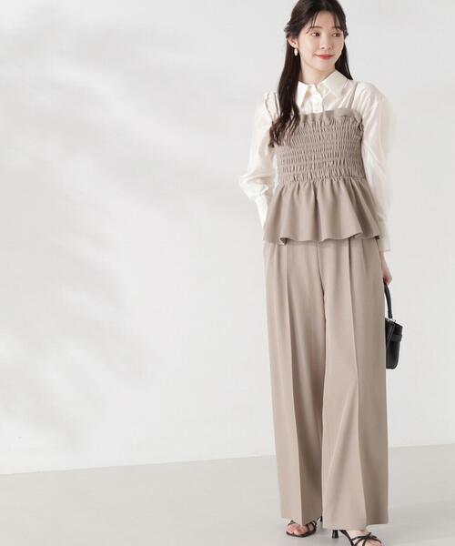 PROPORTION BODY DRESSING(プロポーションボディドレッシング)の「タックワイドパンツ / 1214230809(その他パンツ・レディース・ダークグレー/パープル/ベージュ・SMALL/MEDIUM)」の3枚目の写真