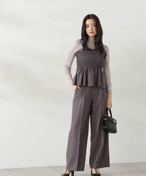 PROPORTION BODY DRESSING(プロポーションボディドレッシング)の「タックワイドパンツ / 1214230809(その他パンツ・レディース・ダークグレー/パープル/ベージュ・SMALL/MEDIUM)」の6枚目の写真