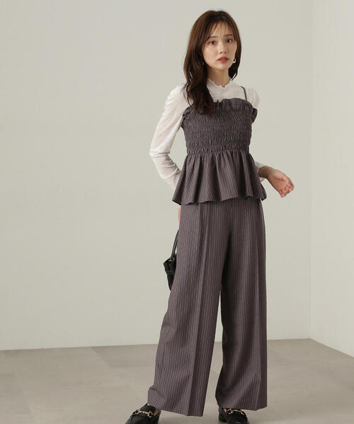 PROPORTION BODY DRESSING(プロポーションボディドレッシング)の「タックワイドパンツ / 1214230809(その他パンツ・レディース・ダークグレー/パープル/ベージュ・SMALL/MEDIUM)」の9枚目の写真