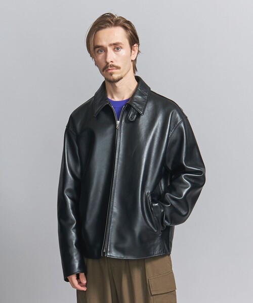BEAUTY&YOUTH UNITED ARROWS(ビューティーアンドユースユナイテッドアローズ)の「NZ シープ レザー ブルゾン(ブルゾン・メンズ・ブラック・S/M/L/XL)」の4枚目の写真