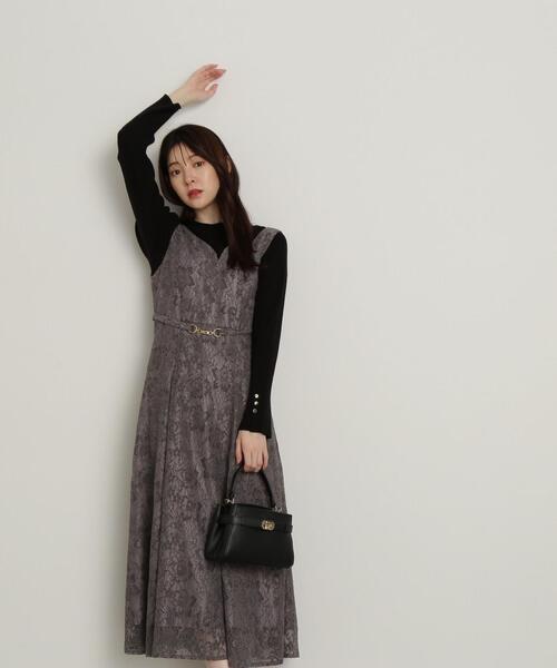 PROPORTION BODY DRESSING(プロポーションボディドレッシング)の「ビットベルトレースジャンスカ / 1214240903(ワンピース・レディース・ダークグレー/ブラウン・SMALL/MEDIUM)」の6枚目の写真