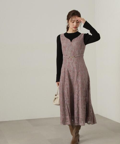 PROPORTION BODY DRESSING(プロポーションボディドレッシング)の「ビットベルトレースジャンスカ / 1214240903(ワンピース・レディース・ダークグレー/ブラウン・SMALL/MEDIUM)」の13枚目の写真